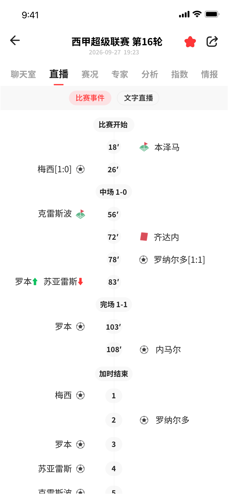 实时比分界面 2